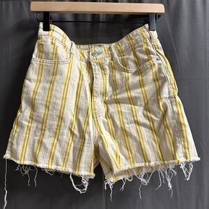 Anthropologie pilcro Yellow Striped Women's Jean Shorts